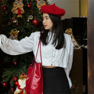 Áo sơ mi croptop vải linen kiểu dáng tiểu thư, thanh lịch - Hàng thiết kế by Dens