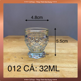 [Ly Đèn Cầy / Ly Đựng Nến] Hộp 12 Ly Cá Nhỏ 32ML Thủy Tinh