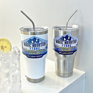 Ly giữ nhiệt inox trơn có kèm ống hút 900ml - cốc giữ nhiệt thái lan - ly giữ nhiệt thái lan