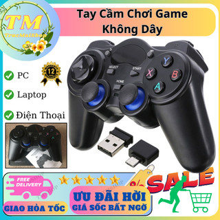 Tay cầm chơi game không dây cho  PC / Laptop / Điện thoại / Tivi (TV) Android-Giá rẻ,kết nối USB 2.4G,cổng Micro,Type