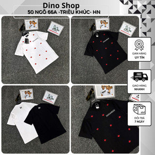 Áo Phông Nam DSQ Thêu Lá Phong Đỏ Mẫu Mới Nhất - Áo Thun Nam DSQ Lá Phong Hàng Cao Cấp