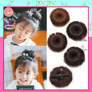 Kẹp búi tóc giả tạo kiểu tóc xinh xắn cho bé gái - Phụ kiện RYRY