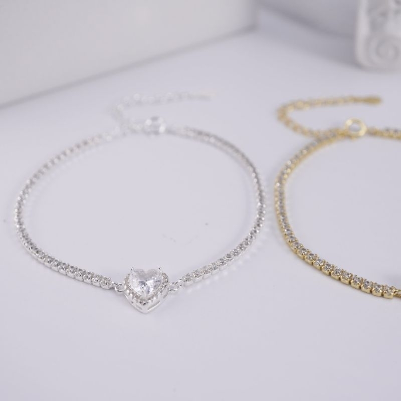 Lắc tay bạc Pandora mặt trái tim sang xĩu