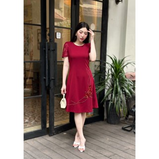 Đầm Nữ Dáng A , Tay Ren , Thiết Kế Sang Trọng Tôn Dáng, Che Khuyết Điểm, Dự Tiệc, Dạo Phố