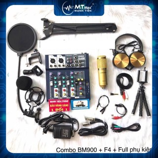 TRỌN BỘ COMBO BM900 + MIXER F4 + FULL PHỤ KIỆN