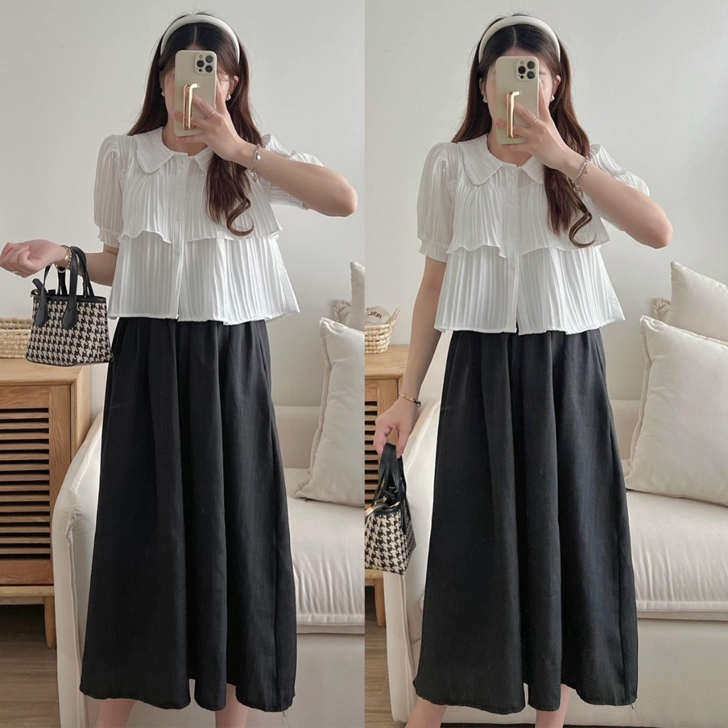 Áo sơ mi nữ chất đũi dáng croptop Mailyly Store | BigBuy360 - bigbuy360.vn