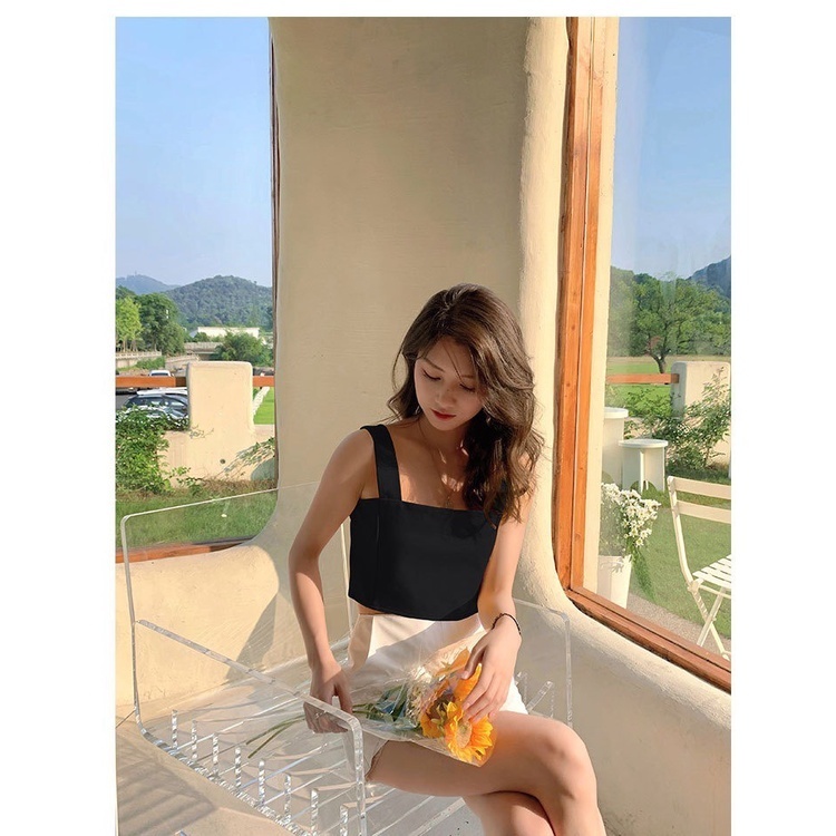 Áo Croptop Nữ Hai Dây Quai Lớn Cổ Vuông Chất Cotton Mềm Mịn Ôm Dáng Sexy Mailyly Store | BigBuy360 - bigbuy360.vn