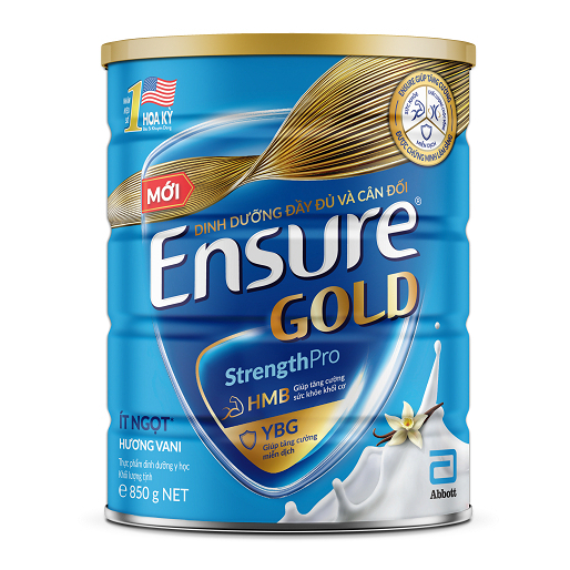 Sữa bột Ensure Gold Abbott Ít Ngọt (HMB) 850g