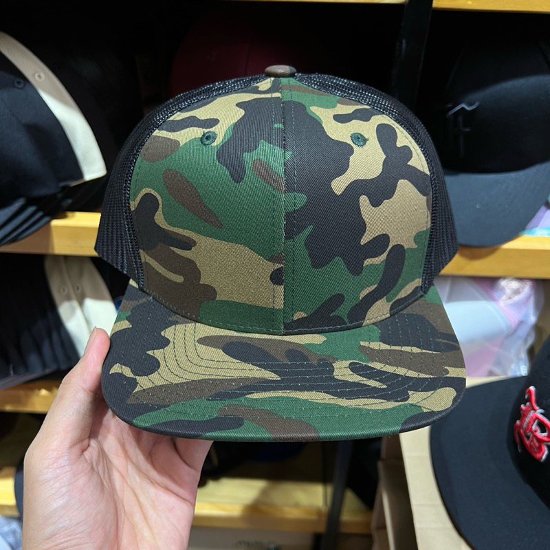 Nón snapback camo lưới đen chất lượng cao