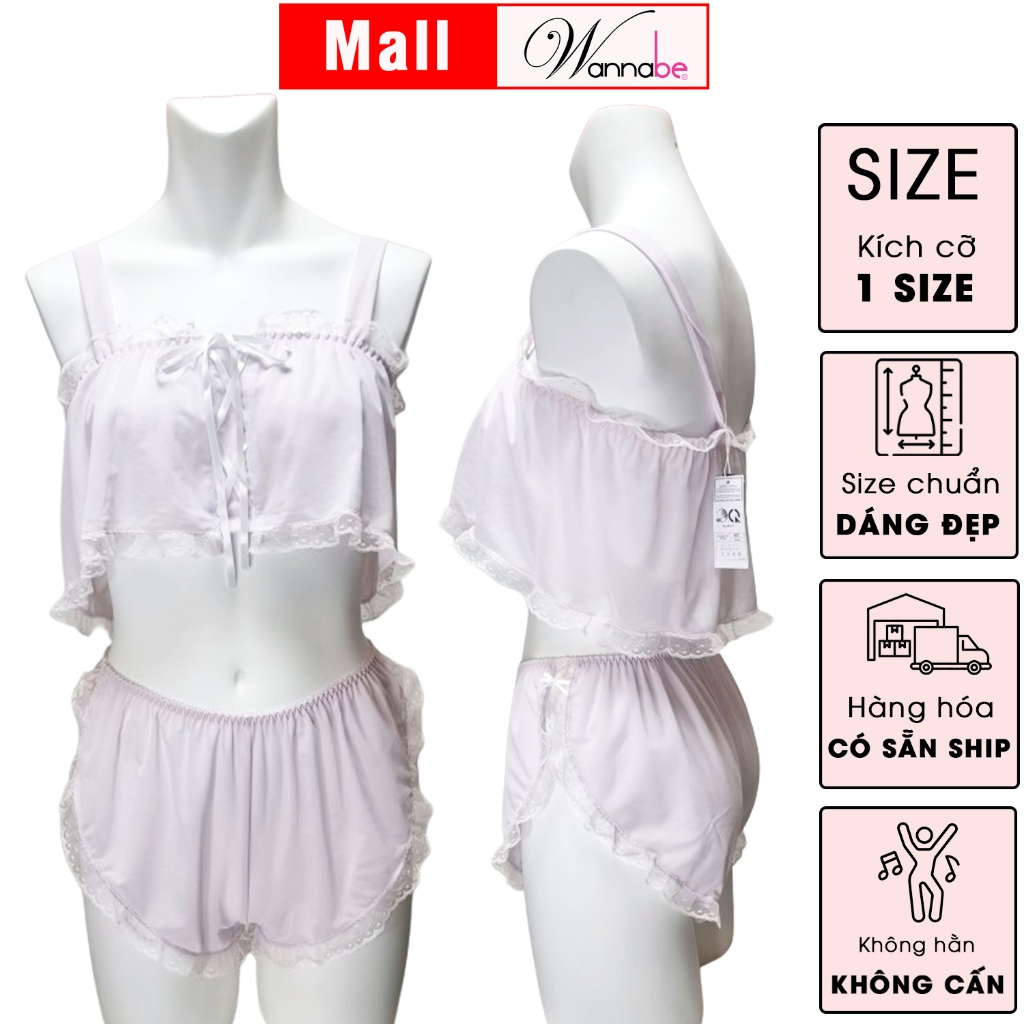 Đồ bộ mặc nhà sexy wannabe, bộ short bsc05 kiểu dáng nữ tính, quyến rũ