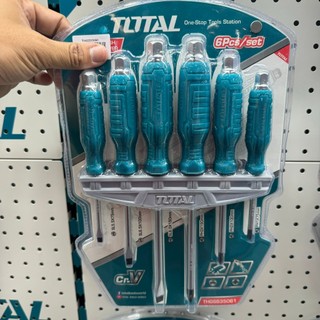 Bộ 6 tua vít đóng xuyên total thgss35061 bộ tuốc nơ vít dẹp và bake