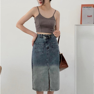 Áo 2 dây thun nữ cúp ngực thời trang GAGO màu xám tro GA4056