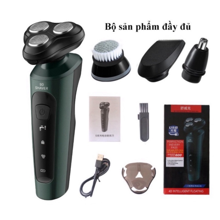 Máy Cạo Râu Đa Năng 9D Shaver, Máy Cạo Râu 4in1 Tặng Kèm 6 Phụ Kiện Cao