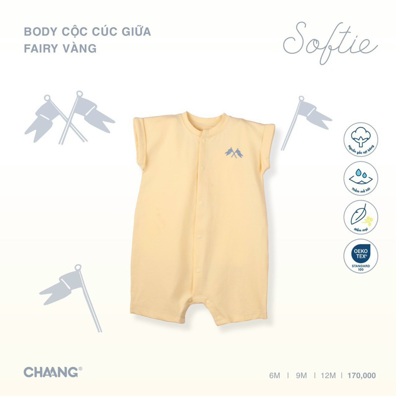 Body cộc cúc giữa hoạ tiết dễ thương cho bé trai bé gái