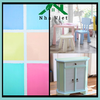 Sơn decor gỗ nhiều màu đa năng Lotux DIY Pastel, sơn trang trí không mùi dùng cho nội ngoại thất.