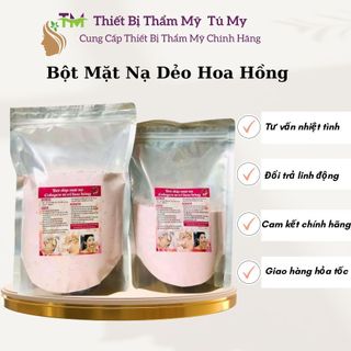 Bột mặt nạ dẻo collagen hoa hồng tươi cao cấp cho spa, gói 500g 1000g