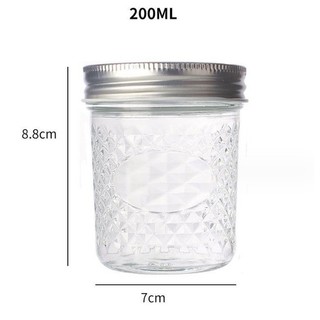 Hũ thuỷ tinh mứt jd kim cương nắp nhôm 200ml