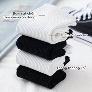  Tất Dệt Kim Cao Cổ Vải Cotton Vớ Cao Cổ Danh Cho Nam Nữ 