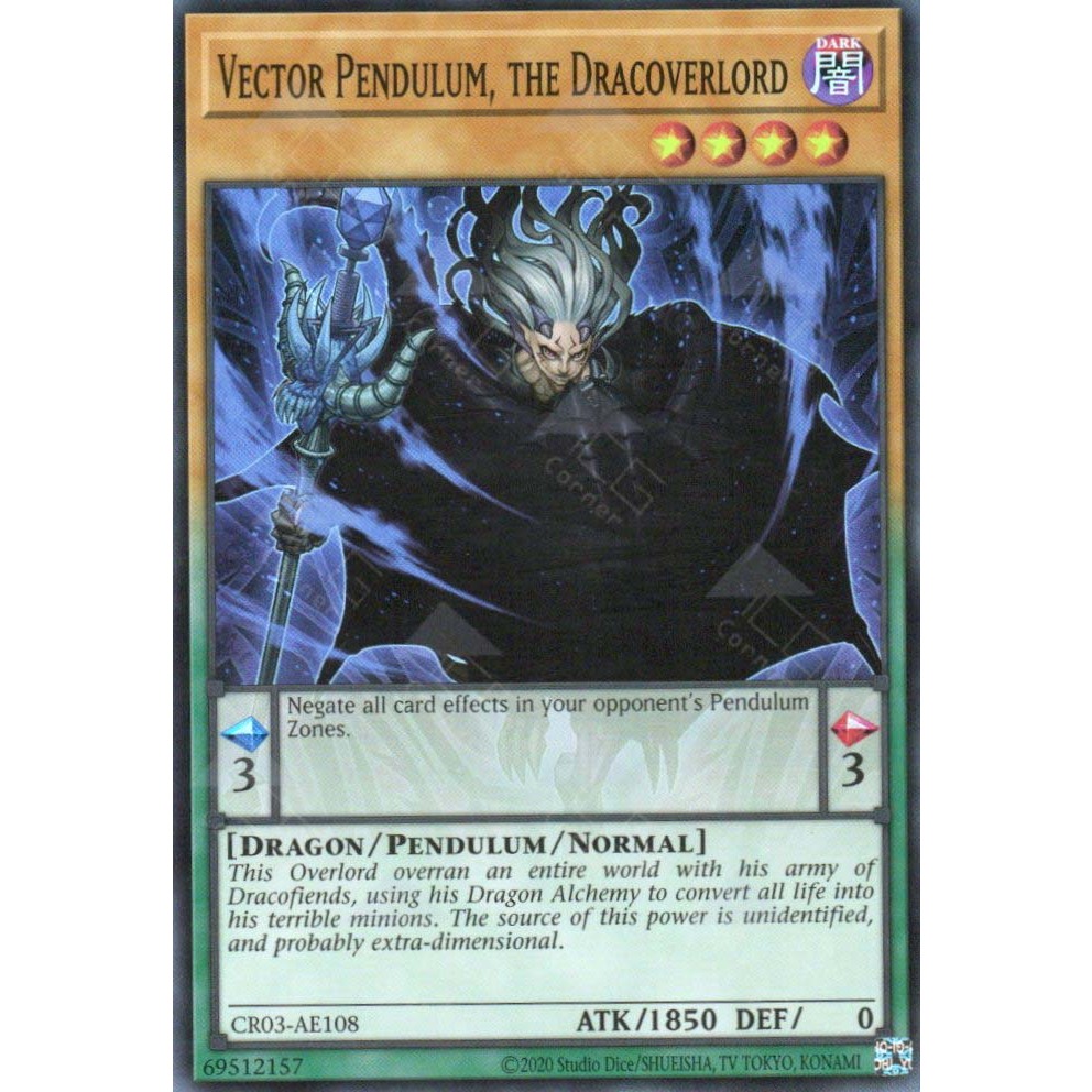 CR03-AE108 Vector Pendulum, the Dracoverlord (SR) [ GGSTORE ] [ Bài Yugioh Chính Hãng ]