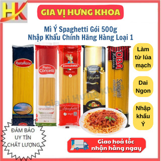 Mì ý spaghetti gói 500g dai ngon nhập khẩu chính hãng, dùng làm mì ý sốt bò bằm, mì ý sốt kem,...