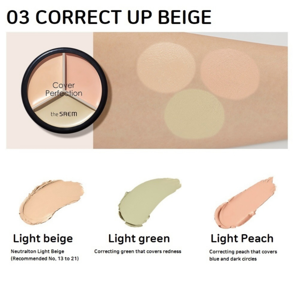 Che Khuyết Điểm Triệt Sắc The Saem Cover Triple Pot Concealer 4.5g