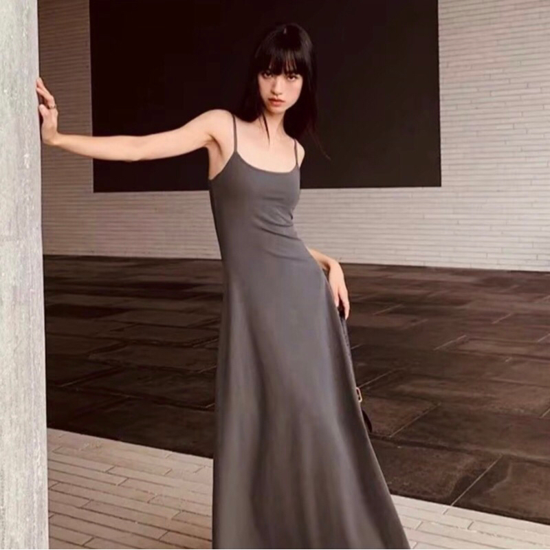 D003 Đầm maxi nữ hai dây dáng dài xòe nhiều màu chất thun tăm lạnh tôn dáng, size S M | BigBuy360 - bigbuy360.vn