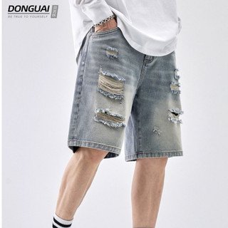Quần short jean nam rách màu xanh chất bò - quần short jean nam co giãn thời trang cao cấp Luty_shop90 ms213