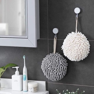 Khăn Treo Lau Tay San Hô Tròn Nhà Bếp Bông Lau Khô Dày Thấm Nước Nhanh
