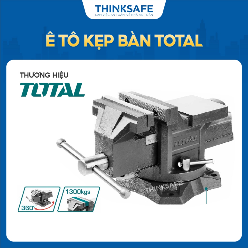Ê tô kẹp bàn Total, lực kẹp tối đa 1300 - 2500KGS, giữ chặt chi tiết, kẹp gỗ, kẹp sắt đa năng, chính