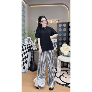 Set suông quần sọc áo rộng