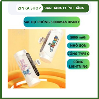 Pin sạc dự phòng Disney 5000mah bản mini Không Dây Pin Sạc Điện Túi Tiện Lợi Nguồn Điện Di Động Nhỏ Sạc Nhanh ZINKA