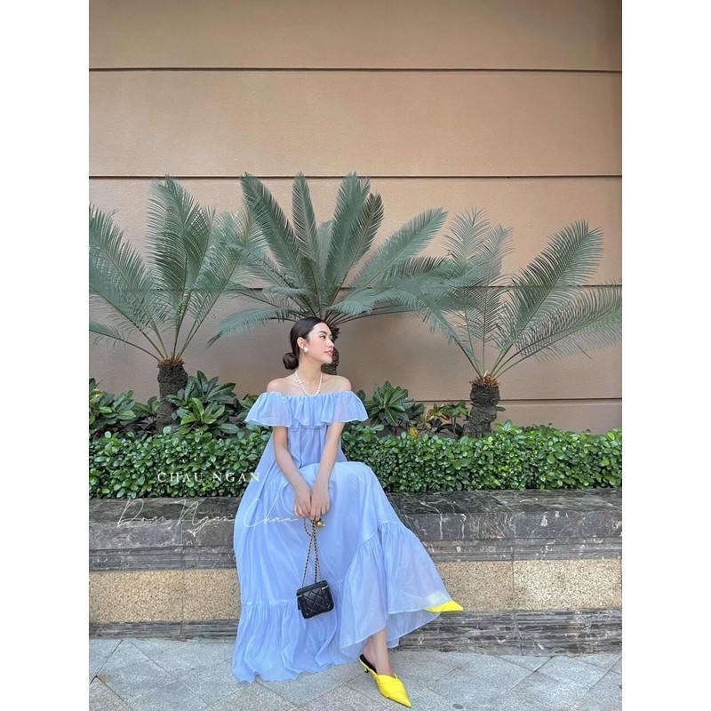 [Siêu Hot] Váy Maxi Bèo Trễ Vai 5 Màu Siu Xinh Có Ảnh Thật dành cho nàng bánh bèo, tiểu thư, thời trang đi chơi đi biển | BigBuy360 - bigbuy360.vn