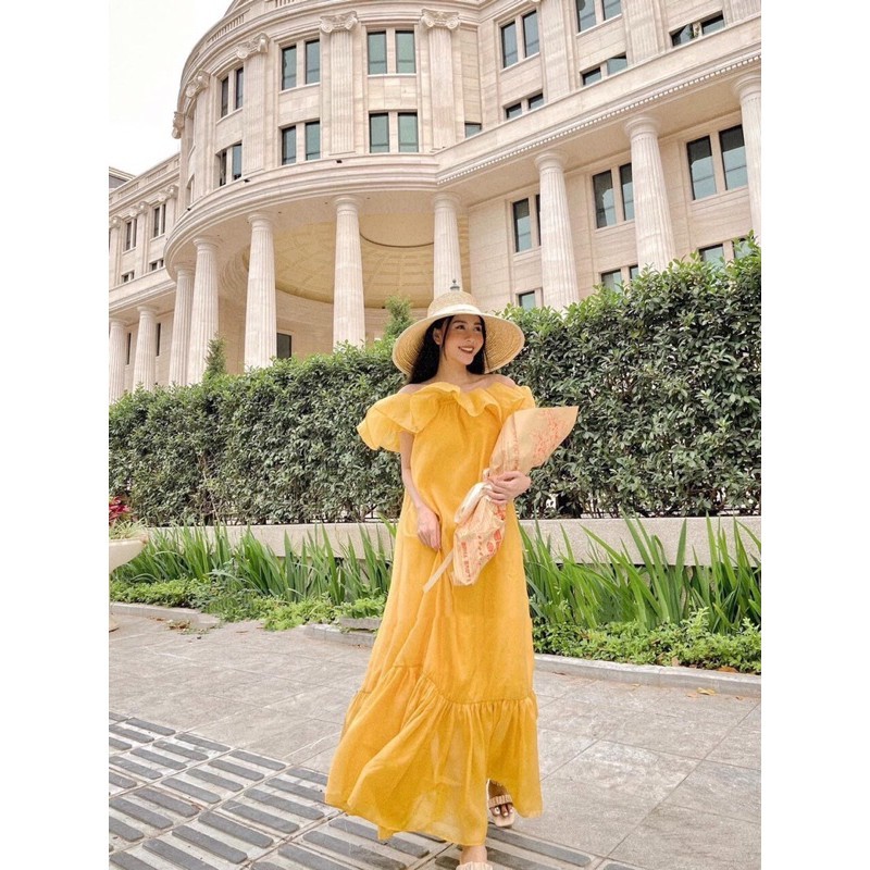 [Siêu Hot] Váy Maxi Bèo Trễ Vai 5 Màu Siu Xinh Có Ảnh Thật dành cho nàng bánh bèo, tiểu thư, thời trang đi chơi đi biển | BigBuy360 - bigbuy360.vn