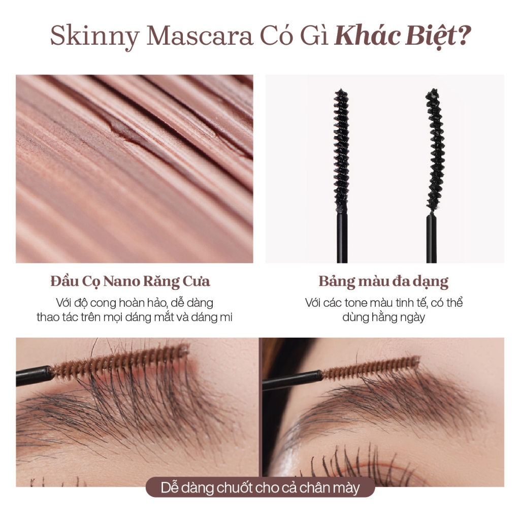 Mascara Chuốt Cong Dài Dày Mi Tự Nhiên mude Inspire Skinny Curling Mascara (3ml) | BigBuy360 - bigbuy360.vn