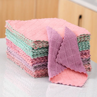 Khăn lau bếp không xù lông đa năng thấm hút tốt, khăn lau cửa kính kích thước 15x25cm