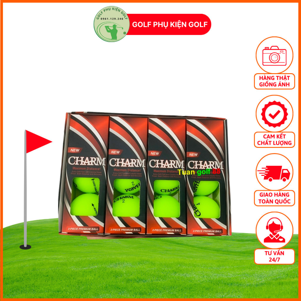 Bóng Golf Mới-Bóng Golf CHARM - Bóng Gôn- Bóng Golf Chính Hãng,Golf Ball- Bóng Golf Hộp 12 Quả-Tuan 