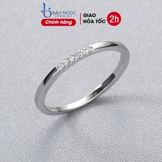 Nhẫn bạc nữ S925 đính đá Zirconia lấp lánh thiết kế đơn giản nữ tính cho nàng - N2464 - Bảo Ngọc Jewlery