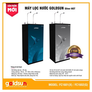 Máy lọc nước Goldsun Hydrogen Silver Nóng - Nguội 9 cấp có vỏ tủ - FC1601/ FC1802 2 Vòi Loại bỏ 99,99% tạp chất