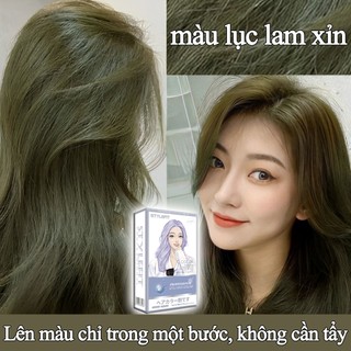  Lên màu nhanh mà không cần tẩy🍄nhiều màu sắc khác nhau để lựa chọn🧆màu lục lam xỉn,Thuốc Nhuộm Tóc Màu NÂU SỮA 