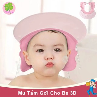 Mũ Gội Đầu Chắn Nước Cho Bé 🌸 Bảo Vệ Tai, Chất Liệu Silicon Mềm Mại Có Thể Điều Chỉnh Vòng Đầu