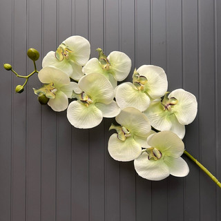 Hoa giả-Hoa lụa- Cành lan hồ điệp 8con - Lan hồ điệp vải lụa