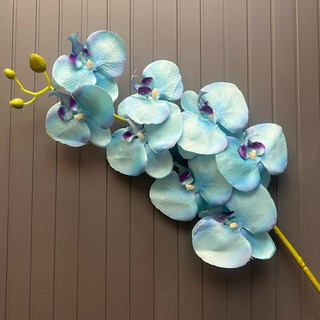Hoa giả-Hoa lụa- Cành lan hồ điệp 8con - Lan hồ điệp vải lụa
