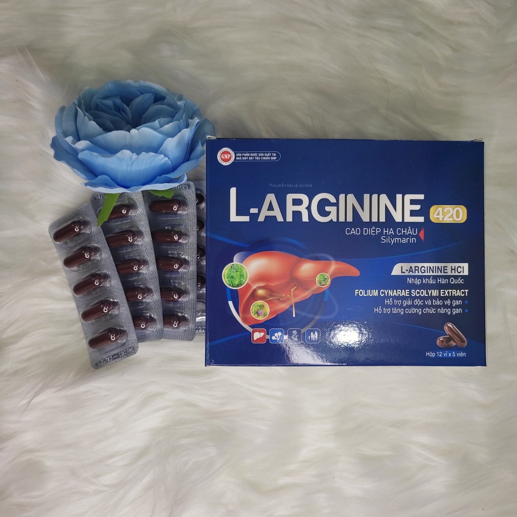 Viên uống bổ gan L-ARGININE 420 chứa L-Arginine, Silymarin giúp mát gan