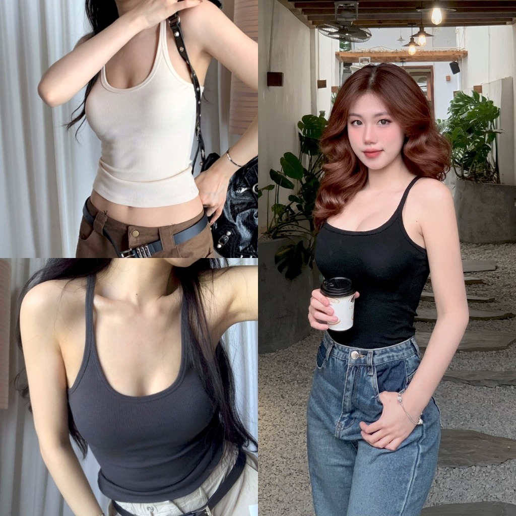 Áo Tankop Nữ 2 Dây Ôm Body, Áo Ba Lỗ Nữ Cá Tính Sexy | BigBuy360 - bigbuy360.vn