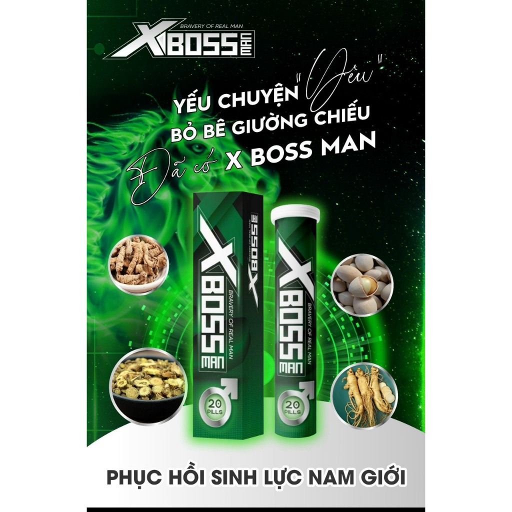 Viên Sủi Sinh Lý Nam Xboss GIẢM XUẤT TINH SỚM, CẢI THIỆN YẾU SINH LÝ  Hộp