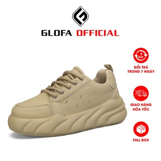 Giày thể thao nam glofa - g28, giày nam cao cấp 3 màu cá tính, giày sneaker nam da siêu mềm, đế bánh mỳ cao 5cm