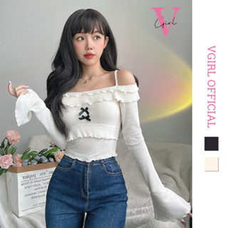 Áo thun nữ croptop tay dài đính nơ có may sẵn mút ngực kiểu Hàn Quốc vải mềm mịn