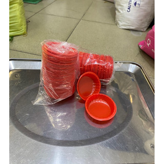 100 cái chén tương nhỏ màu đỏ , trung màu trắng