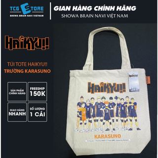 Túi tote vải canvas Haikyu!! phiên bản Trường Karasuno, Wedge Holdings, kích thước 360x370x110mm, SL 1 cái