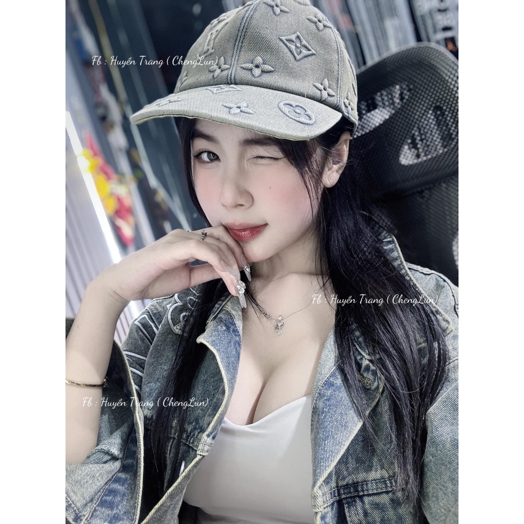 Mũ lưỡi chai lv họa tiết thêu nổi thời trang cao cấp nam nữ